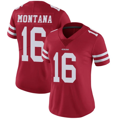 Wholesale Custom Women 49ers Jerseys 16 Montana 80 Rice 85 Kittle American Football Jerseys