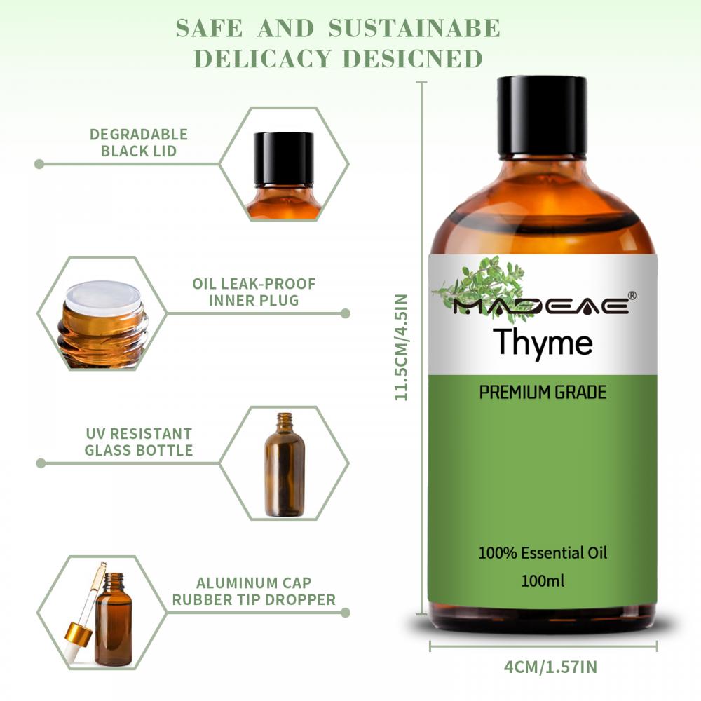 100% pure extrait de vapeur distillation aromathérapie huile de thym