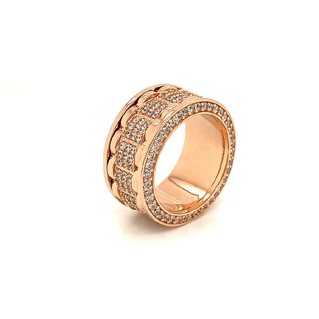 Factory Direct Sale 925 Sterling Silver K Gold Fashion Women Jewelry Fancy Ring