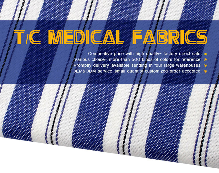 wholesale 6535 polyester cotton fabric hospital medical uniform fabric