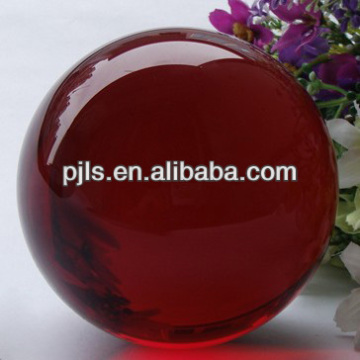 small and large decorative crystal balls red color