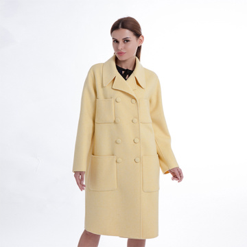 Cappotto invernale in cashmere giallo di nuovi stili