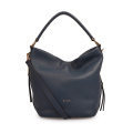 Borsa Hobo con manico in pelle di vitello Adria Nero / Nichel