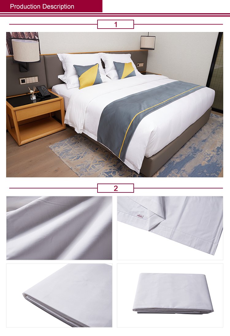 Guestroom Linen Hotel Bedroom Linen Set Stain Cotton Duvet Cover Set