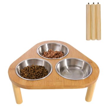 Bamboo Stand Pet Cat Dining Table