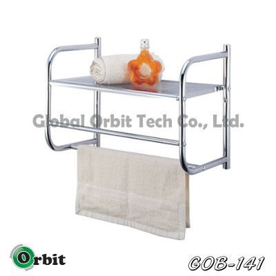 Brass Chrome Bathroom Accessories double bath towel rack, wall mounted bathroom wall shelf