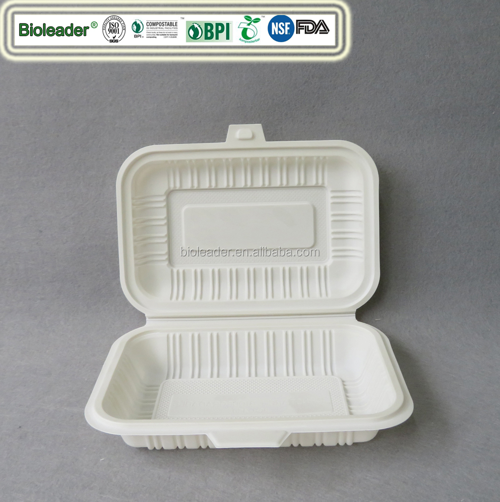 Factory Directly Biodegradable Disposable Cornstarch Environmental Plastic Food Container