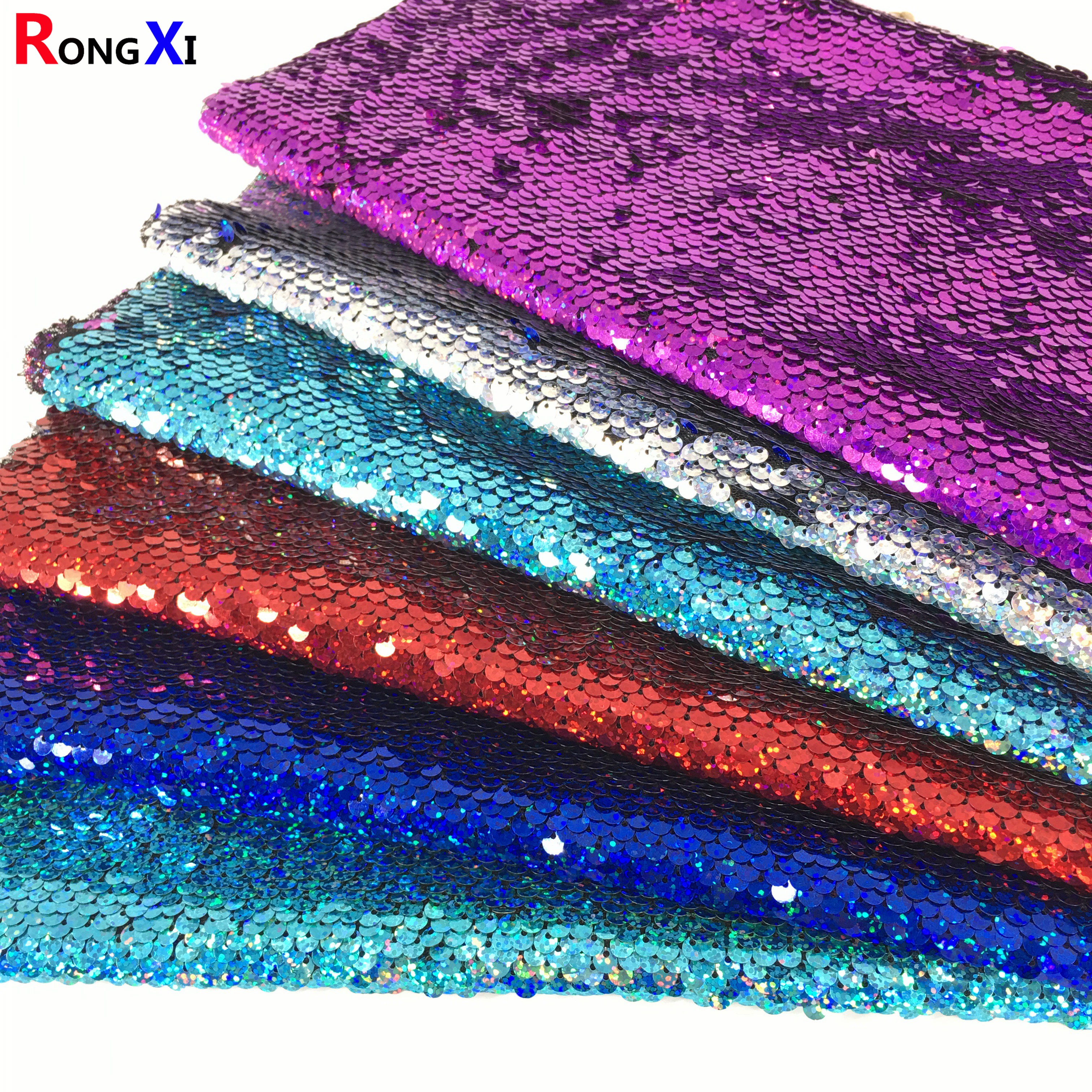 RXF0751 Marke 5MM Dream Color Laser Bling Bling Marineblau Paillettenstoff