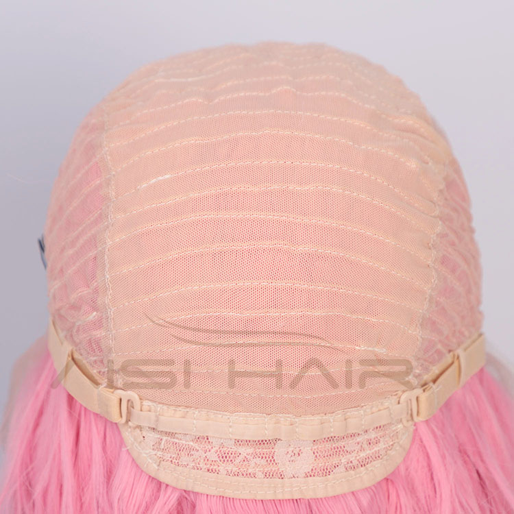 Aisi Hair Wholesale Medium Long Body Wavy Pink Wig Long Wavy Swiss Lace Wig Synthetic Lace Frontal Hair Wigs For Black Women