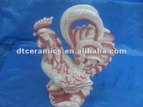 Ceramic rooster for garden decoration