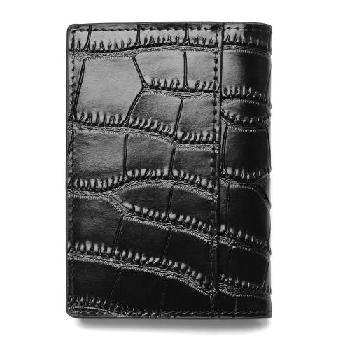 Crocodile Textured Synthetic Leather Slim card holder wallet