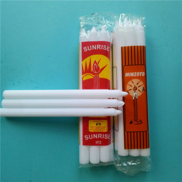 Long Burning White Plain Pillar Fluted Lantern