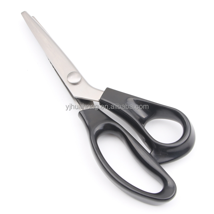 Professional  Big Semi-Circular Arc Black Handle Lace Cutting Zigzag Scissors