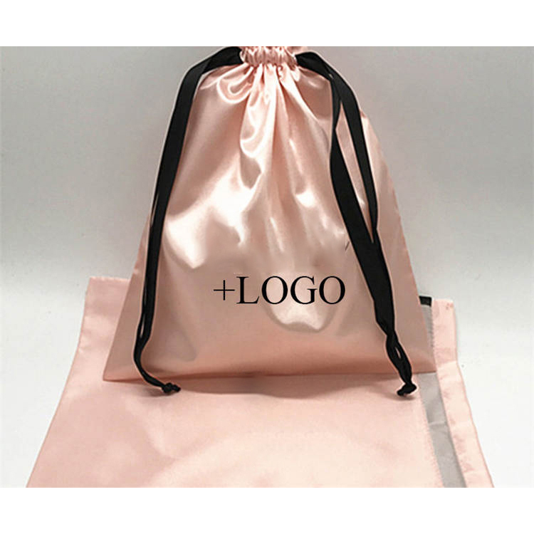 Printed Draw String Gift Bags Jewelry Storage Pouch Wedding Candy Organizer Personalized Silk Satin Drawstring Dust Bag