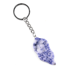 Sodalite Handmade Craved Leaf Pendant keychain Accessories