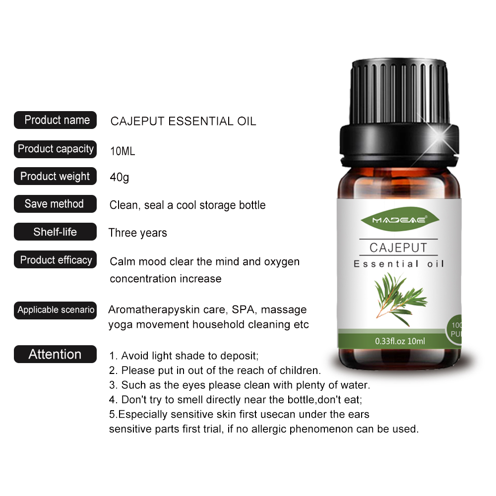 100% pura Natural Cajeput Essentia Oil Therapeutil Grade