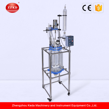 Chemical vacuum glass reflux condenser reactor