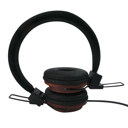 Auriculares de madera hifi sobre el auricular alige con cable