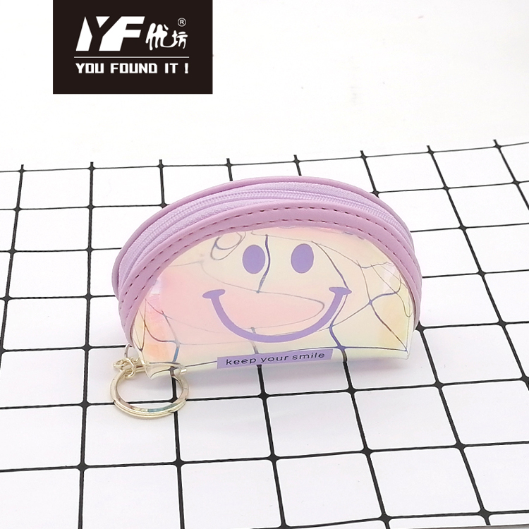 Smile face laser TPU coin purse