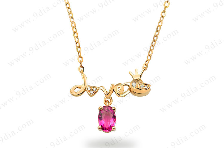 Nueva llegada Candy Forma Natural Amathyst 14k Simple Gold Necklace diseños en 3 gramos