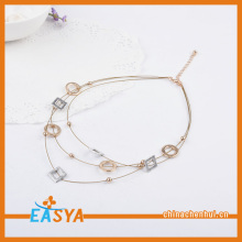 Three Chain Long Necklace Chain Necklace In Roll