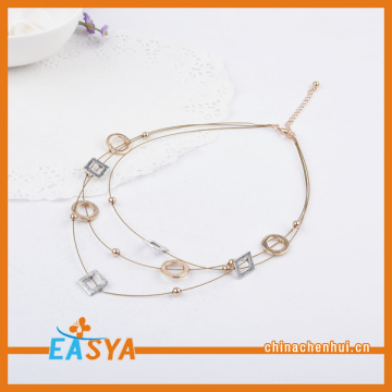 Three Chain Long Necklace Chain Necklace In Roll