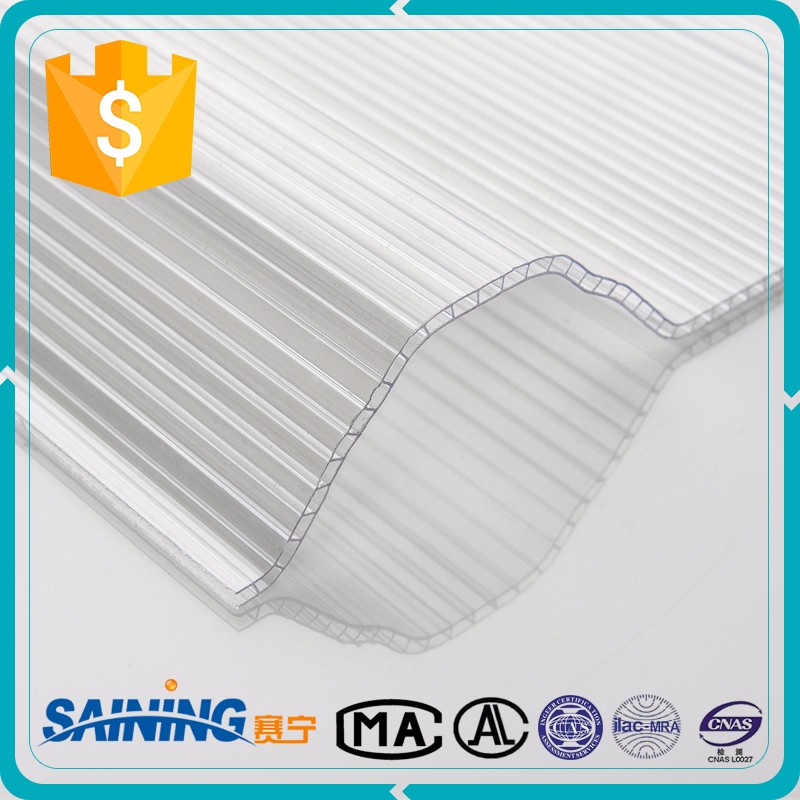 hollow corrugated polycarbonate greenhouse sheet corrugated roofing polycarbonate panels car port twinwall PC corrugated sheet