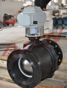 ANSI water wcb flanged electronic ball valve dc24v