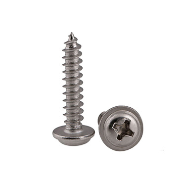 Stainless steel Cross Recessed Pan Head Tapping Screws With Collar DIN968