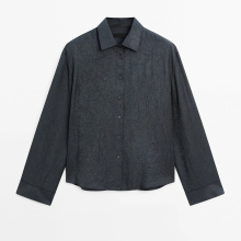 Women's textured and detailed satin shirt