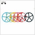 Red 5 spoke bicycle 700c mag wheel