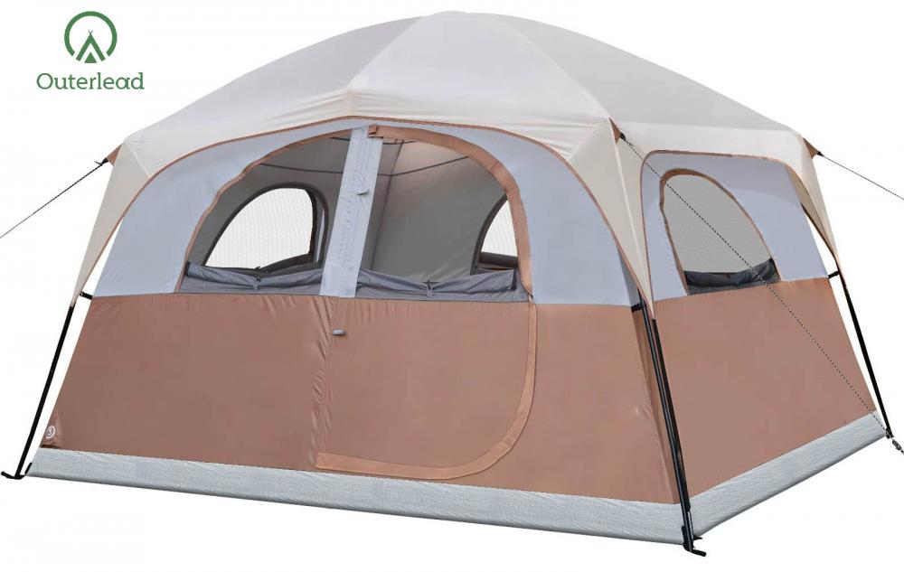 6 Person Cabin Tent with 5 Mesh Windows