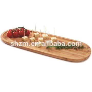 Wholesale Oval Bamboo Snack Serving Tray for Nuts, Appetizer, Snack and Breakfast