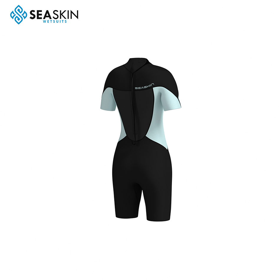 Seaskin Back Zip 성인 여성 Shorty wetsuit 다이빙