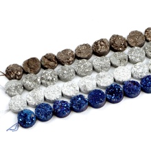 Wholesale 20mm Crystal Cluster White Natural Druzy Agate Geode Bracelet Necklace