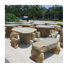 Public Garden Round Granite Stone Table