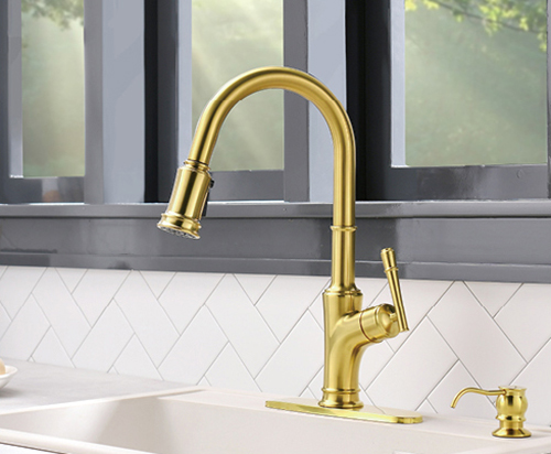 Stainless Steel Hot Cold Filtered Gold Kitchen Faucet