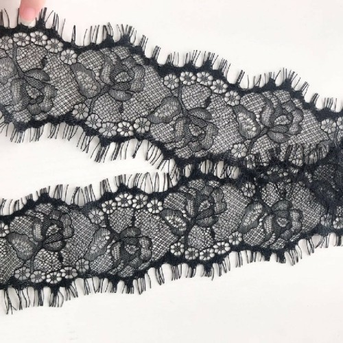 Black Nylon Eyelash Lace Trim