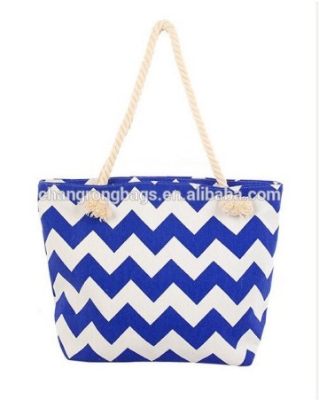 High quality chevron monogram tote beach bag , canvas chevron tote bags , chevron beach bag , chevron tote manufacture