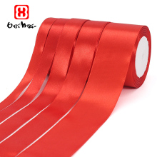 Wholesale Red Satin Polyester Ribbons for Gift Wrapping with Logo