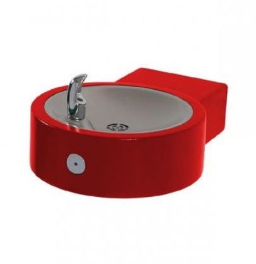 Outdoor wall mounted drinking fountain