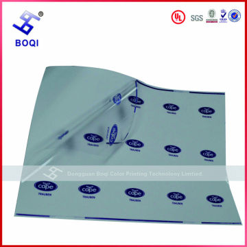 professional printing a4 transparent pvc sticker