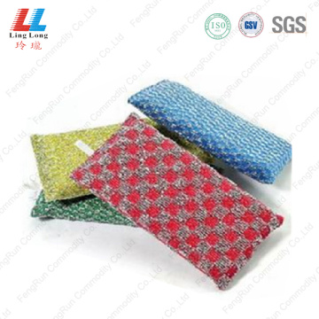 Long style silver checkered sponge scouring