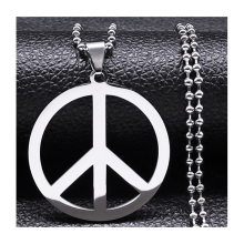 Stainless Steel Peace Symbol Chain Necklaces for Unisex - Simple Silver Jewelry