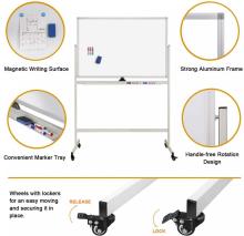48x32 Big Double Sided Rolling WhiteBoard with Stand
