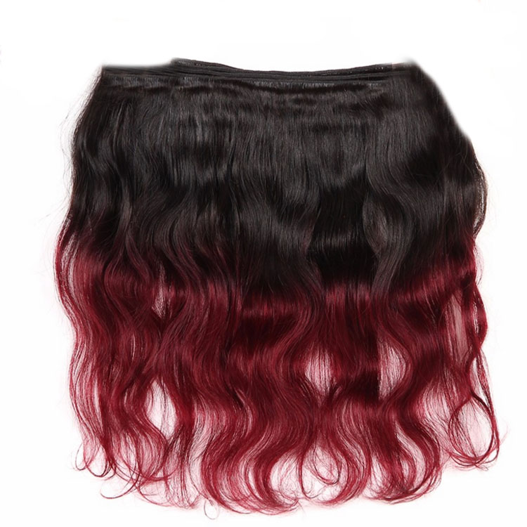 1B/Burgundy Ombre Brazilian Body Wave 3/4 Bundles With Lace Closure Human Hair Bundles And Closure 99J Red Remy Hair Weave
