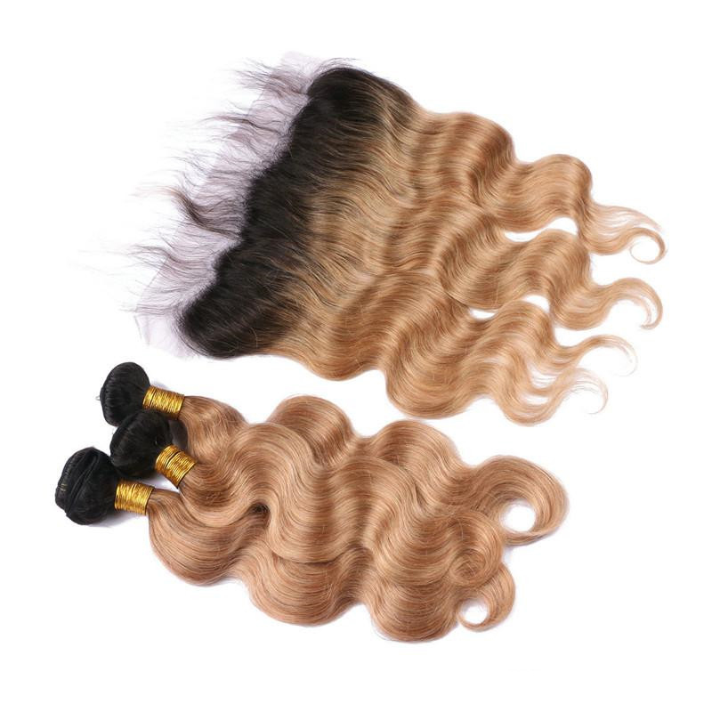 wholesale Indian virgin hair supplier,two tone 1b/27 color 100% Indian human hair body wave hair bundles