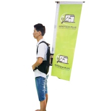 Outdoor Promotional Walking Backpack with Feather Flag Banner