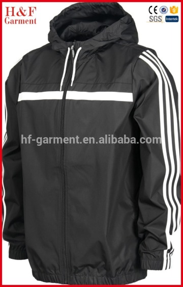 Windproof cheap black mens windbreaker jacket