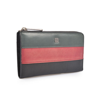 Long Wallet Black Red Leather Travel Holiday Gift